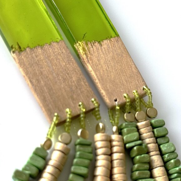 Italian Long Beaded Wood Necklace - Picture 5 of 9